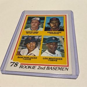 Lou Whitaker 1978 Rookie 2B Basemen Topps Baseball Card Vintage Collectible